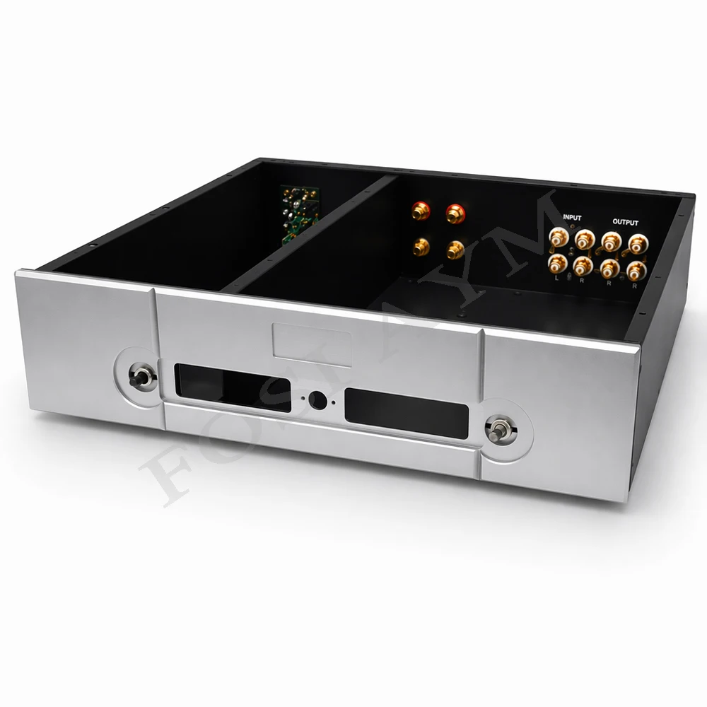 FOSI AYM 430x340x95mm Aluminum Shell Goldmund Style Amplifier Chassis Stereo Audio Preamplifier Chassis DIY Enclosure Case view 5
