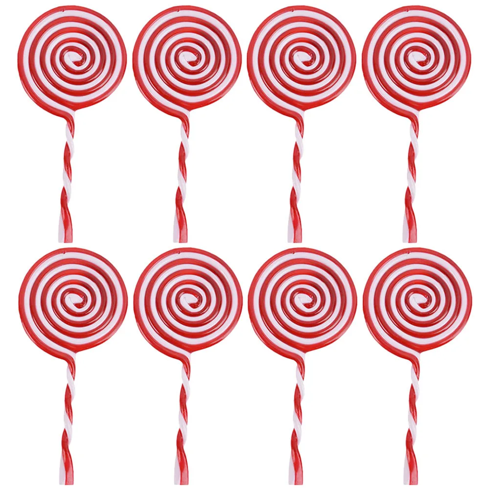 

8Pcs Christmas Tree Candy Pendant Hanging Lollipop Ornaments Small Lightweight Xmas Decorations Party Photo Props