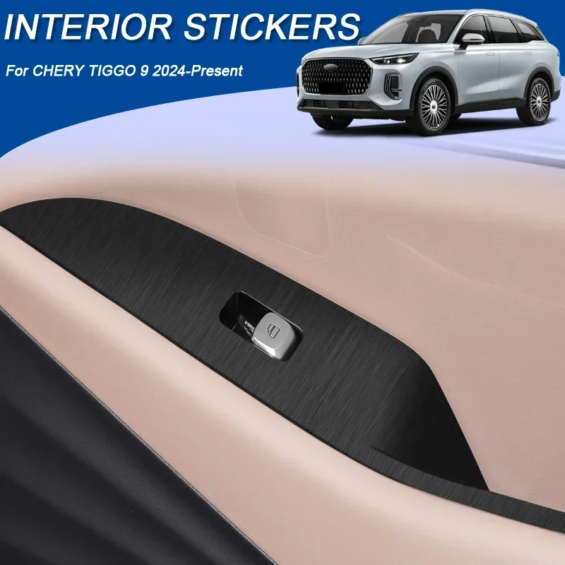 Car Carbon Gear Shift Panel Sticker Window Control Door Pull Handle Dashboard Trim Auto Parts For CHERY TIGGO 9 2024-Present
