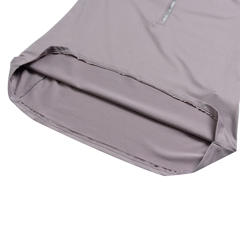 تي شيرت نسائي من Under Armour (Ua بأكمام طويلة ملابس رياضية عصرية بنصف مفتوحة ملابس تدريب للجري واللياقة البدنية قابلة للتنفس 1379349-015