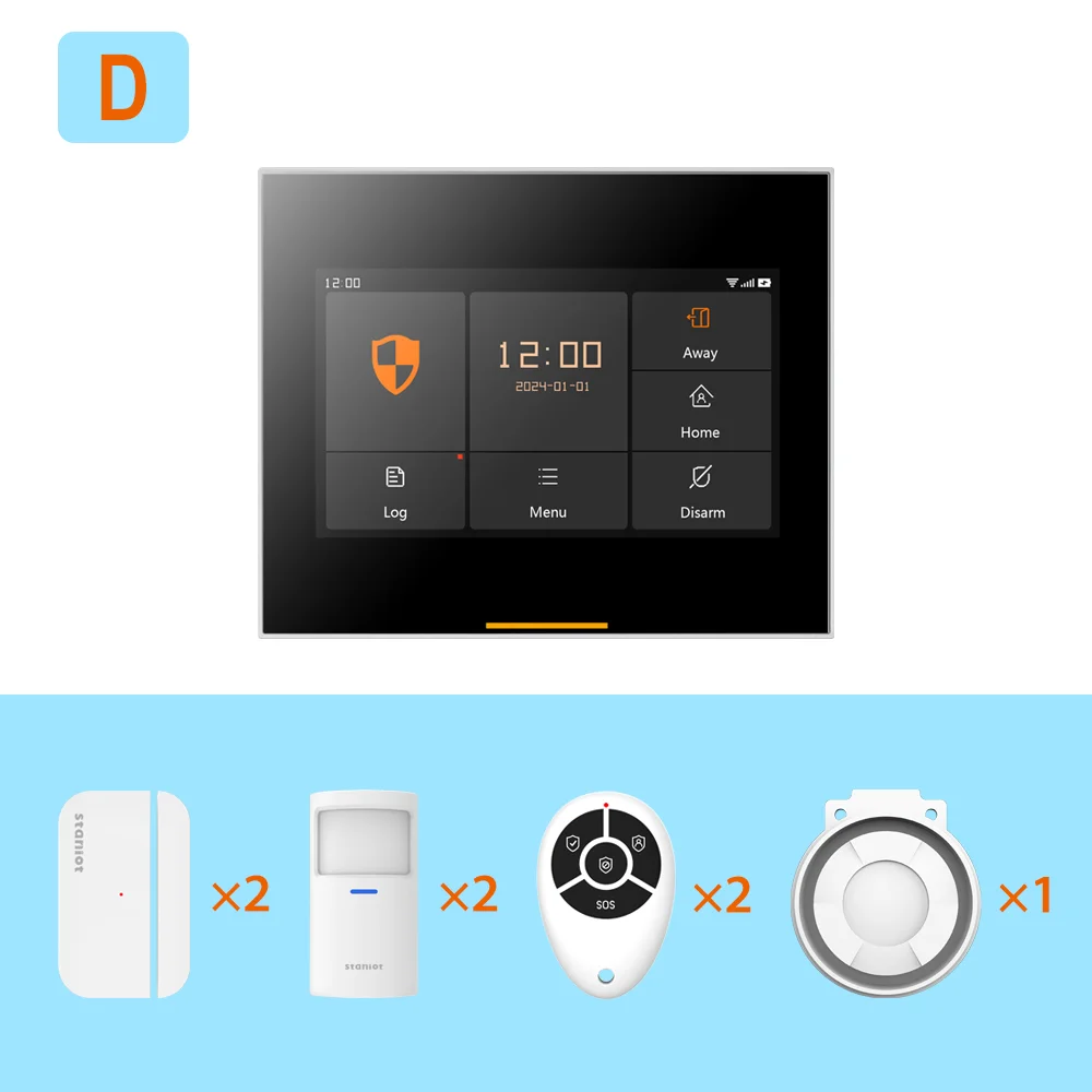 Staniot 433MHz Draadloze Beveiliging Kits WiFi 4G Tuya Smart Home Security Alarmsysteem Werkt met Alexa Google APP Remote
