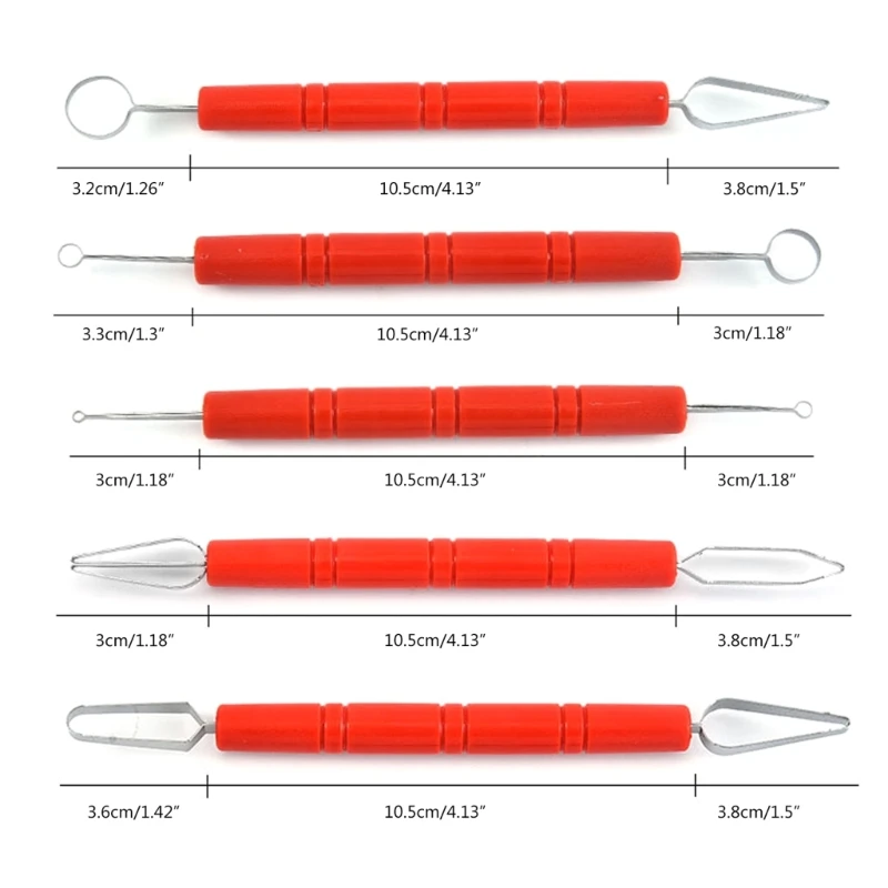 ipiip 5 Pezzi Raschietto in Acciaio Inossidabile Strumento per Scolpire l'Argilla Intagliare Strumenti per Ceramica in Ceramica