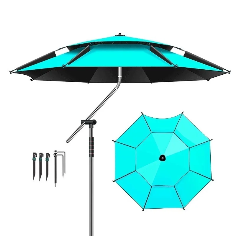 Ulepszony parasol wędkarski 360° ° Regulowany parasol wędkarski 201 Wędka ze stali nierdzewnej Duży parasol Parasol przeciwsłoneczny Parasol