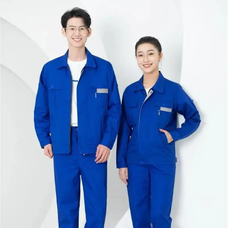 Workwear Suit Men Painter Factory Workshop Long Sleeve Mechanic Electric Welder Repairer Automobile Repairman Uniform Print Logo