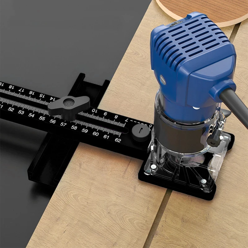 4 in 1 Router Milling Groove Bracket-Cabinet Hardware Jig Aluminum Router Circle Cutting Jig Punch-Router Milling Groove Bracket