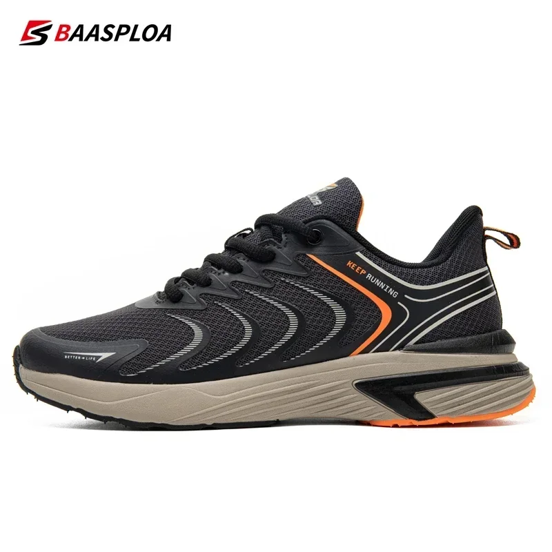 

Baasploa Men Running Sneakers New Lightweight Mesh Breathable Sport Shoes Male Fashion Comfort Casual Shoes Non-slip Walking