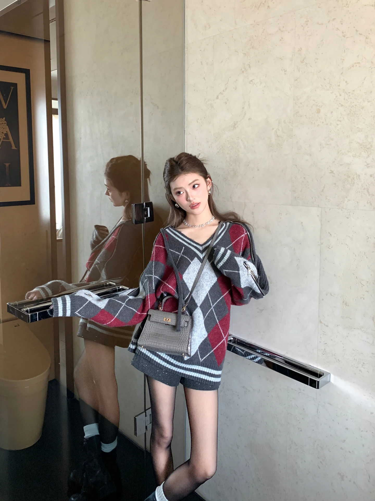 

Женский вязаный свитер Aviva on Earth в винтажном стиле преппи, свободного кроя, с ромбовидным узором, весенний, мягкий, из смесового полиэстера