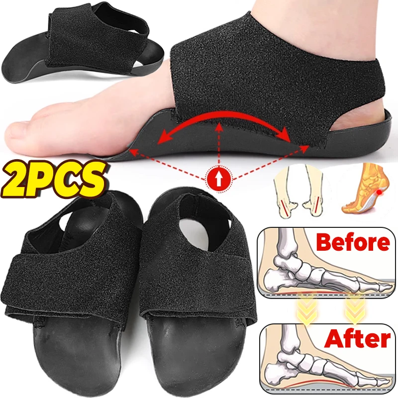 

2PCS Arch Support Orthopedic Insole For Walk With Arch Half Pad X/O Type Leg With Self-Adhesive Strap Wearable Shoe Heel Cover