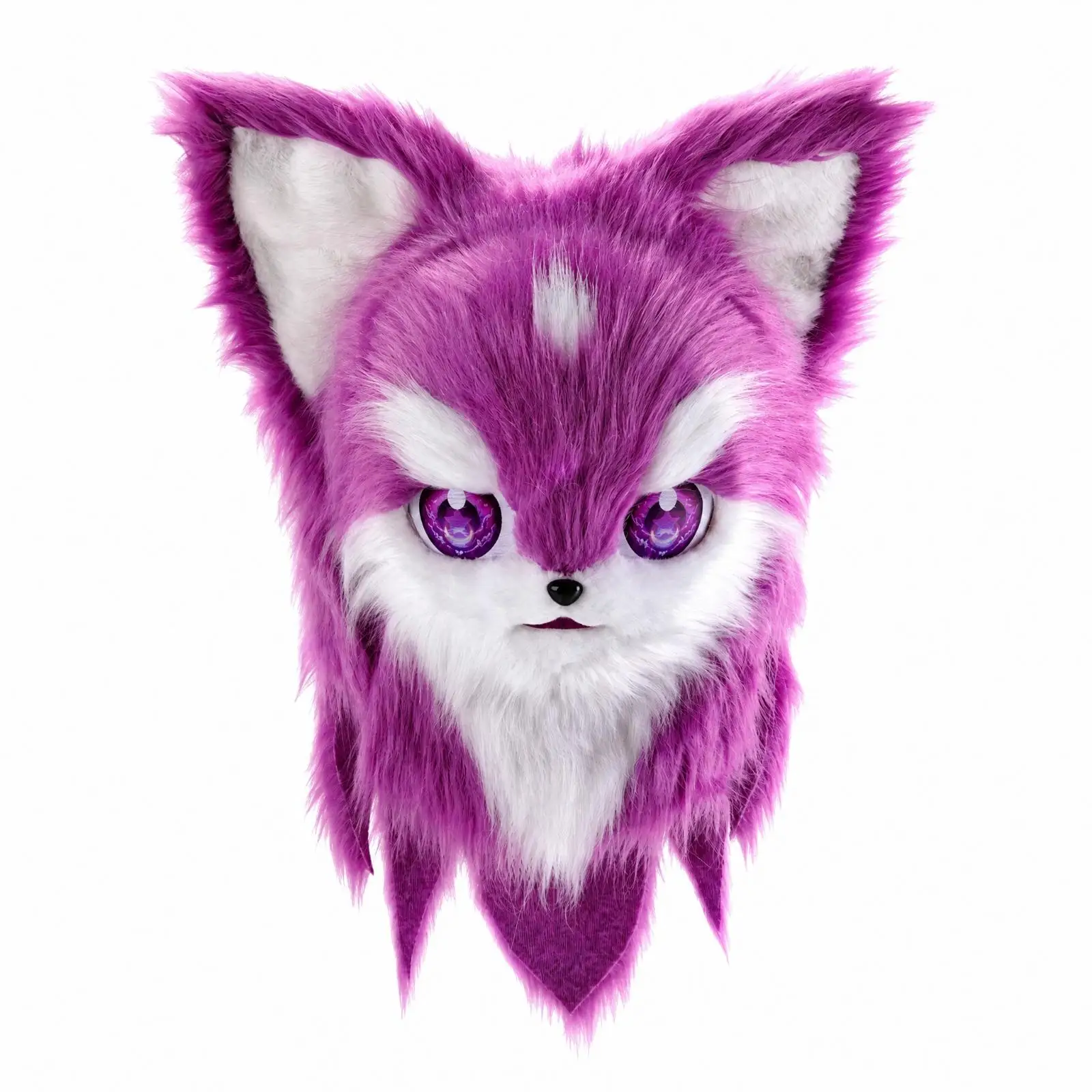 Imitation Canine Hair Cosplay Headpiece Soft 3D Animal Face Headpiece with Pointed Ears Faux Hair Animal Mask Lightweight