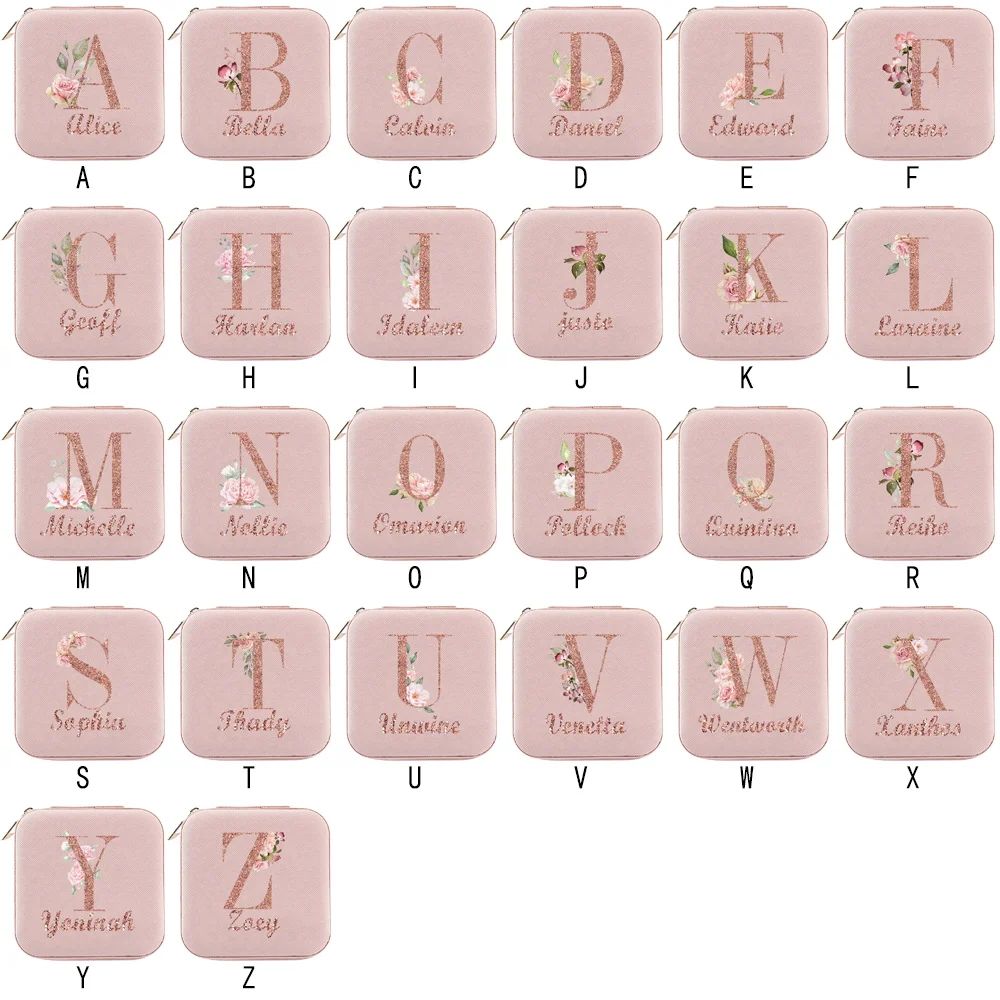 المحمولة السفر حلقة قلادة أقراط صندوق تخزين جديد الإبداعية المطبوعة نمط صندوق مجوهرات