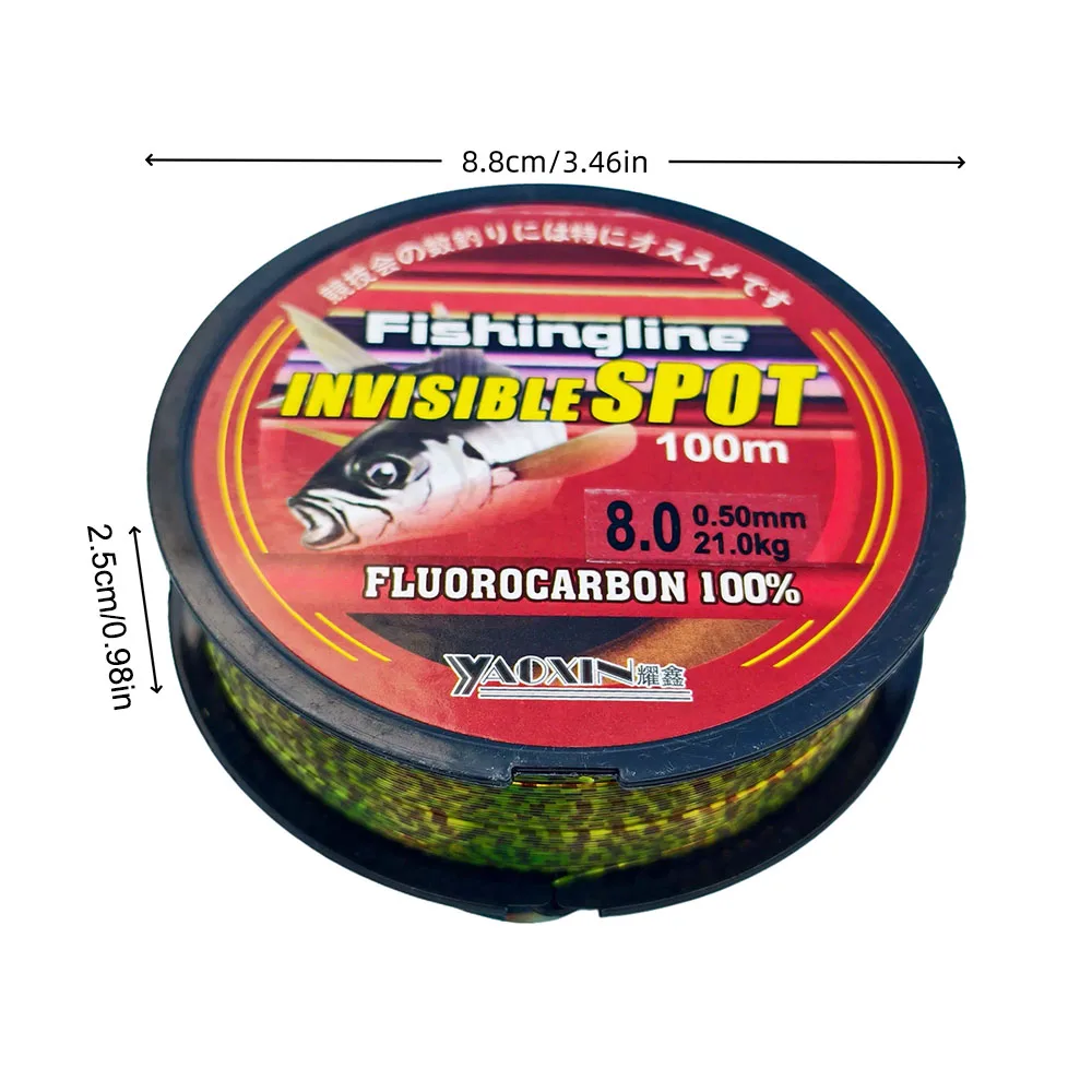 Limnoid 100m Fluorocarbon Fishing Line Japanese Material Monofilament Camouflage Spot Line 3.8-21kg for Saltwater/Freshwater