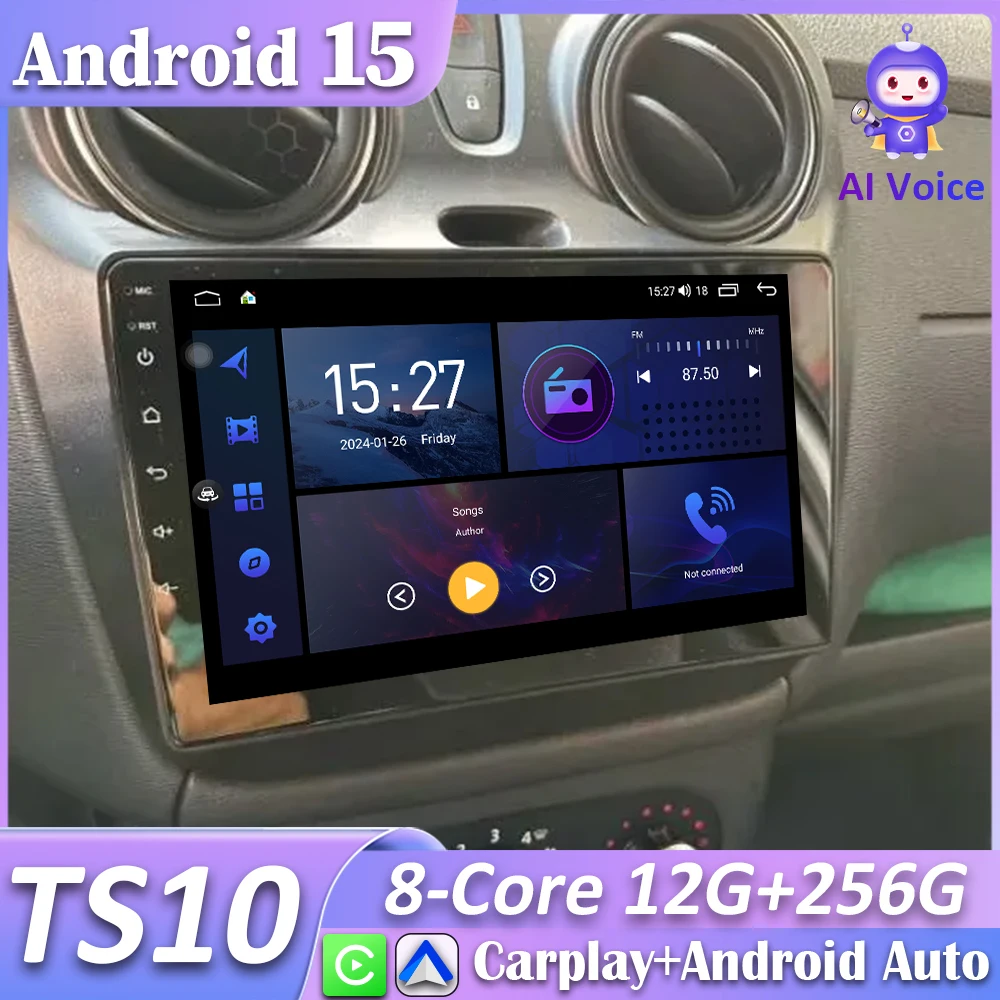

Для Renault Dokker Lodgy Dacia 2012-2020 Автомобильный радиоприемник Carplay Android 15, видеонавигация, Android, автоэкран, 5G, Wi-Fi, видео без 2din