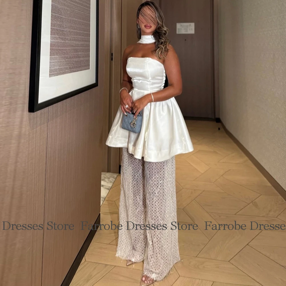 Hoge kwaliteit dames ceremoniejurken satijn a-lijn verjaardagsjurk ivoor strapless ruches sjaal kant speciale gelegenheidsjurken lang