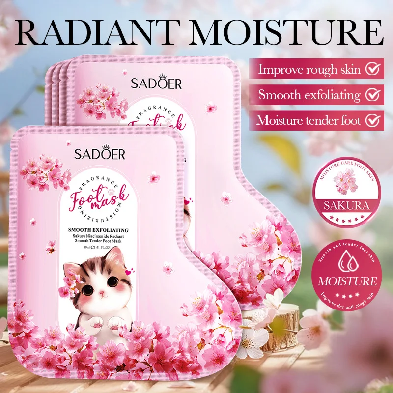 

Маска для ног Sakura Niacinamide Tender для осенне-зимнего периода, увлажняющая, восстанавливающая сухость, трещины, огрубение и разглаживающая линии кожи стоп.