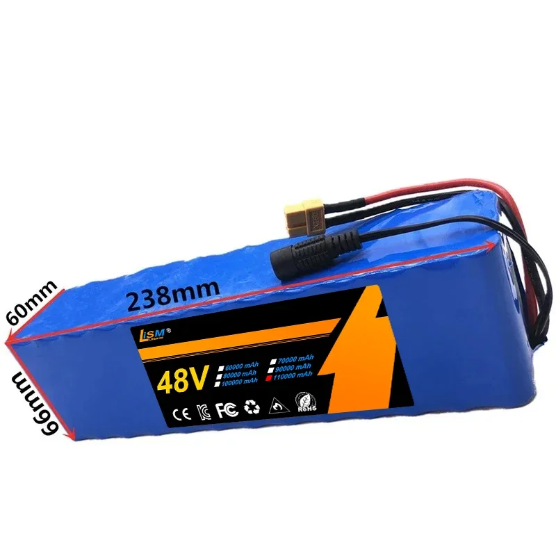 Brand new13S3P 48V 110Ah 20000W DC/T Lithium ion Battery Pack 110Ah For 54.6vcharger with BMS