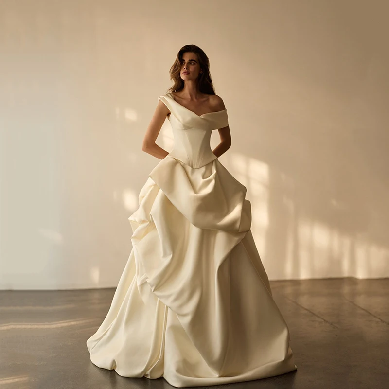 

Eightree 2026 A-Line Wedding Dresses Off The Shoulder Ruffled Princess Wedding Ball Gowns Women Bridal Prom Dress Customized