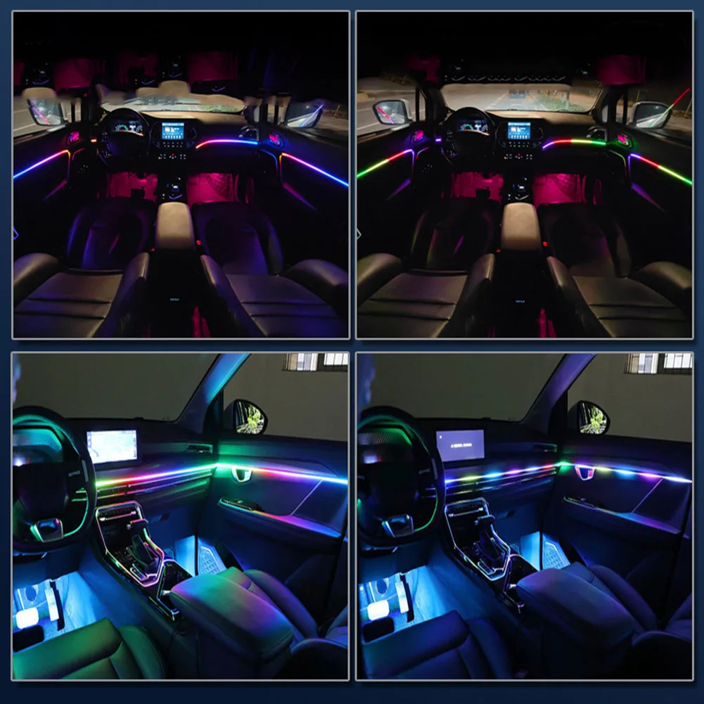 22 في 1 كامل اللون غاسل أضواء السيارة المحيطة RGB 64 لون LED الداخلية المخفية الاكريليك قطاع سيمفوني جو مصباح