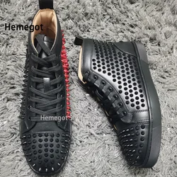 High Top Rhinestone Rivet Sneakers Shoes Autumn and Winter Shoes Leather Board Shoes Trend Zapatillas De Hombre Tenis Masculino