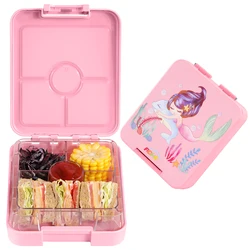 AOHEA Bento Lunch Box for Kids: Mermaid Bento Boxes 4 Compartment Toddler Bento Containers for Daycare or School