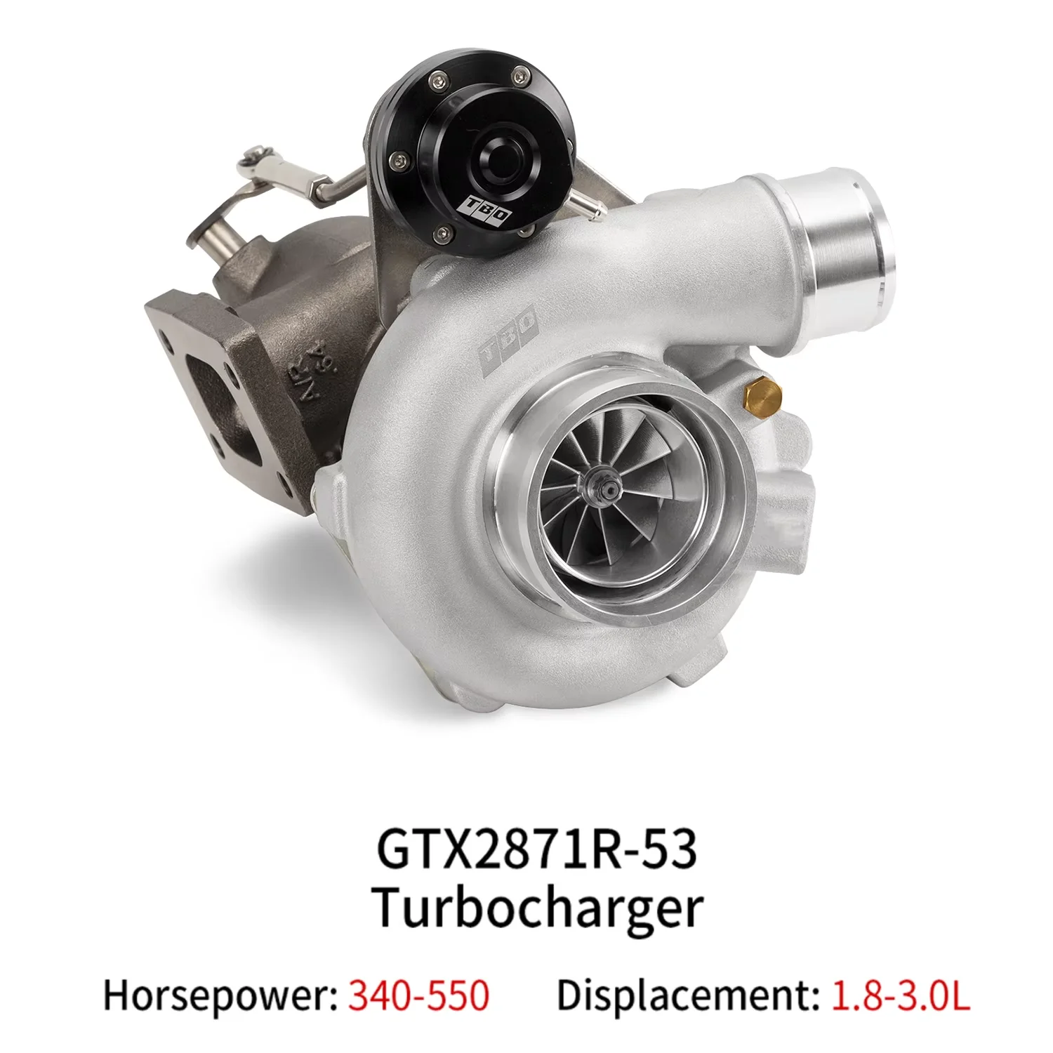 

Turbine GTX2871R-53 A/R 0.6,HP340-550,1.8L- 3.0L,T25 76V-Band,5 Bolt Ball Bearing Performance Turbocharger Forged Wheel,