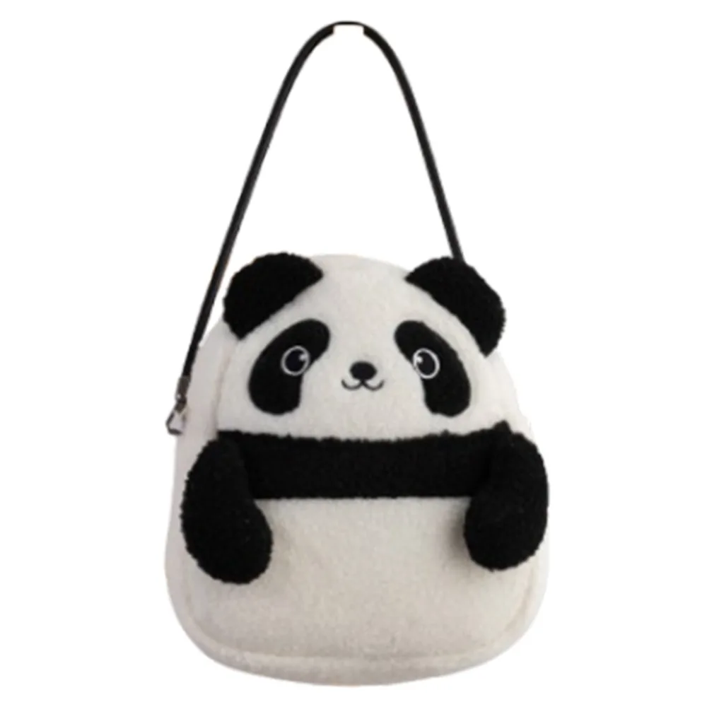 

Makeup Bags Panda Panda Shoulder Bag Soft Sweet Plush Rabbit Handbag Trendy INS Student Schoolbag Girls