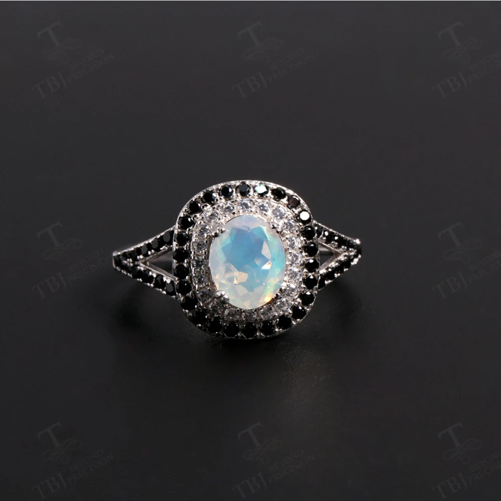 2026 925 Sterling Silver Natural Opal October Birthstone Elegant Ring for Women  Fine Jewelry Birthday Party  Festiva Gift