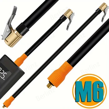 M6 빠른 연결 구리 공기 클램프 고무 호스, 모든 미니 자동차 공기 펌프 팽창기에 적합한 인플레이션 튜브 어댑터