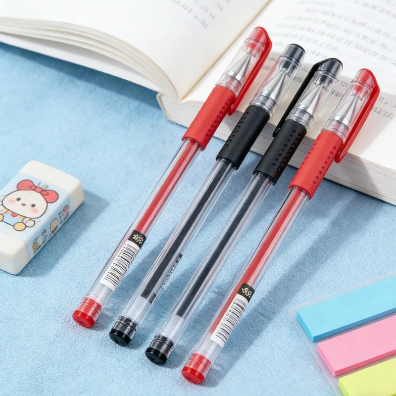 

12pcs Student Exam Black Neutral Pen Bullet Head Sign Pen Teacher Correction Special Red Pen School Supplies Office Accessories