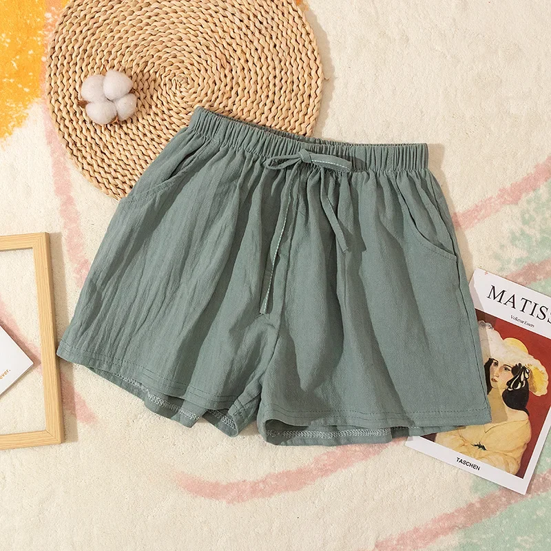 New Summer 2023 Women's Loose-Fit Lightweight Casual Student Running High-Waisted Bell Bottoms Korean Style Fashion Shorts