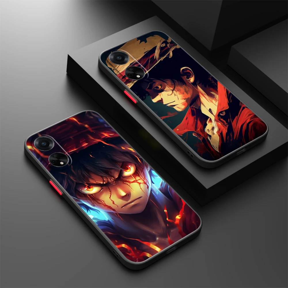 Luxury One Piece Anime Luffy Frosted Translucent For OPPO X5 X3 A54S A5 A94 A16 A53S A57 A74 A72 A96 A98 A78 5G Soft Phone Case