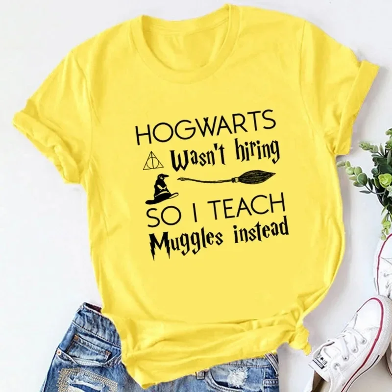 Hogwarts Nam Niet Aan, Dus Ik Leer Dreuzels In Plaats Daarvan Kleding Grafisch Dames T-Shirt Met Korte Mouwen