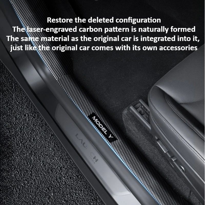 Protector de alféizar de puerta ABS para Tesla Model Y Juniper 2025 + umbral de puerta, placa protectora, Pedal, tira de protección contra patadas, almohadillas impermeables