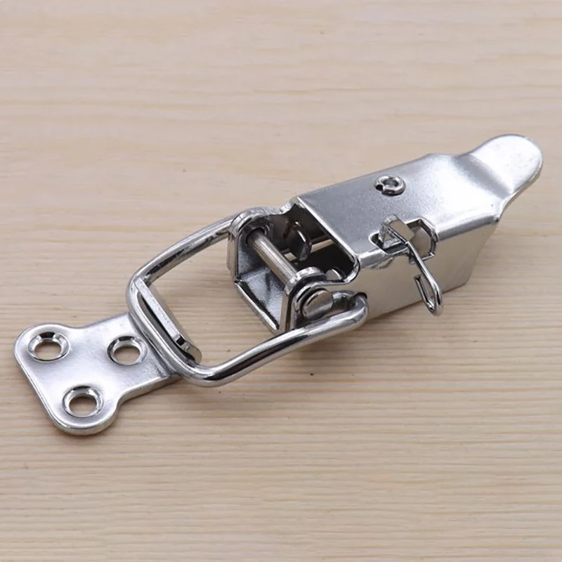 1pcs Hardware Hasps Semi-Automatic Industrial Lock Semi-Automatic Lock Insurance Lock Catch Hasp Buckle For Box
