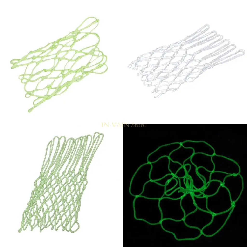 M5TC明るいバスケットボールネット標準サイズナイロン編組光るバスケットボールネットバスケットボールアクセサリー屋内および屋外のアクセサリー