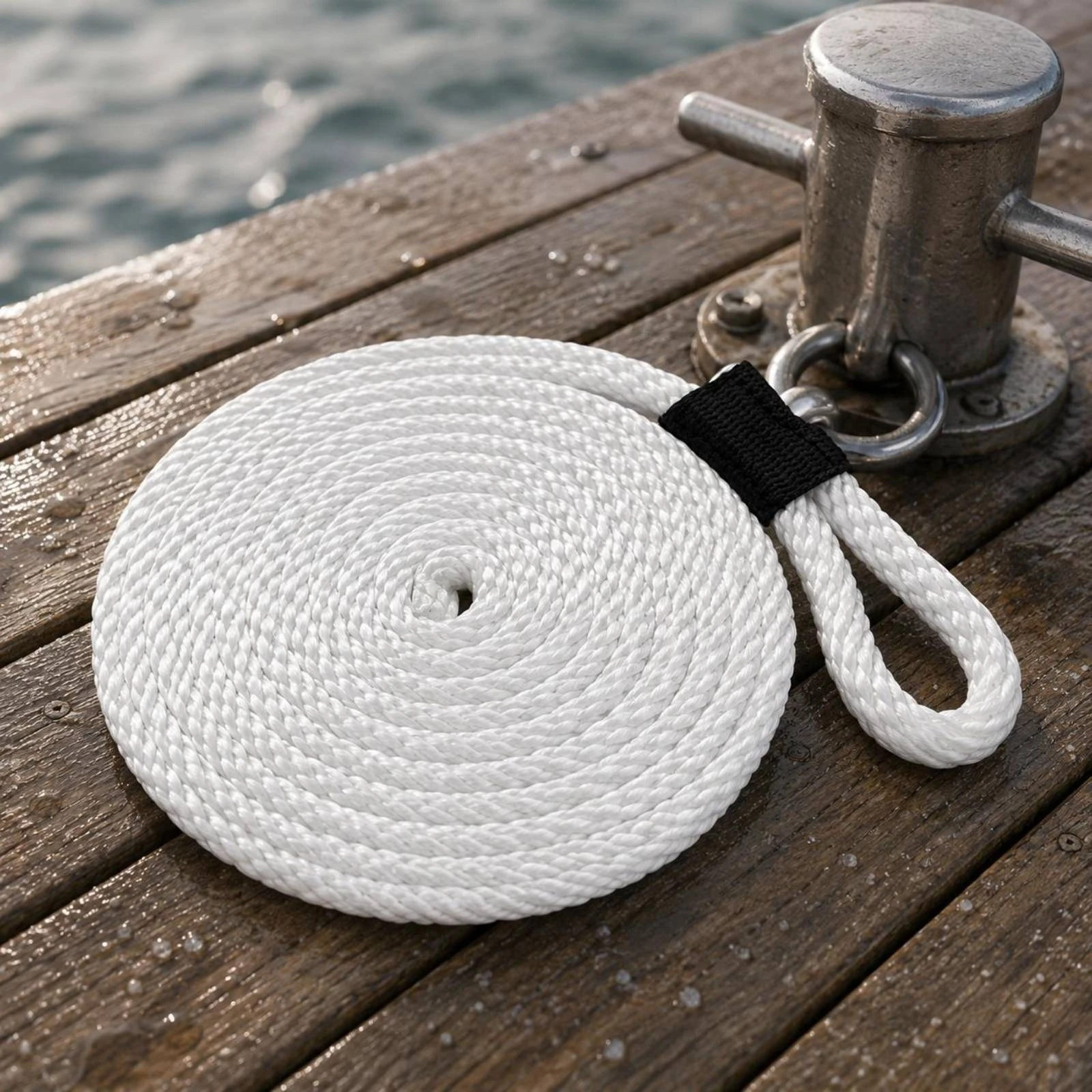 Double-Braided Nylon Rope Heat-Treated End Spliced-Eye Rope Line High Tensile Strength Tie-down Abrasion Resistant