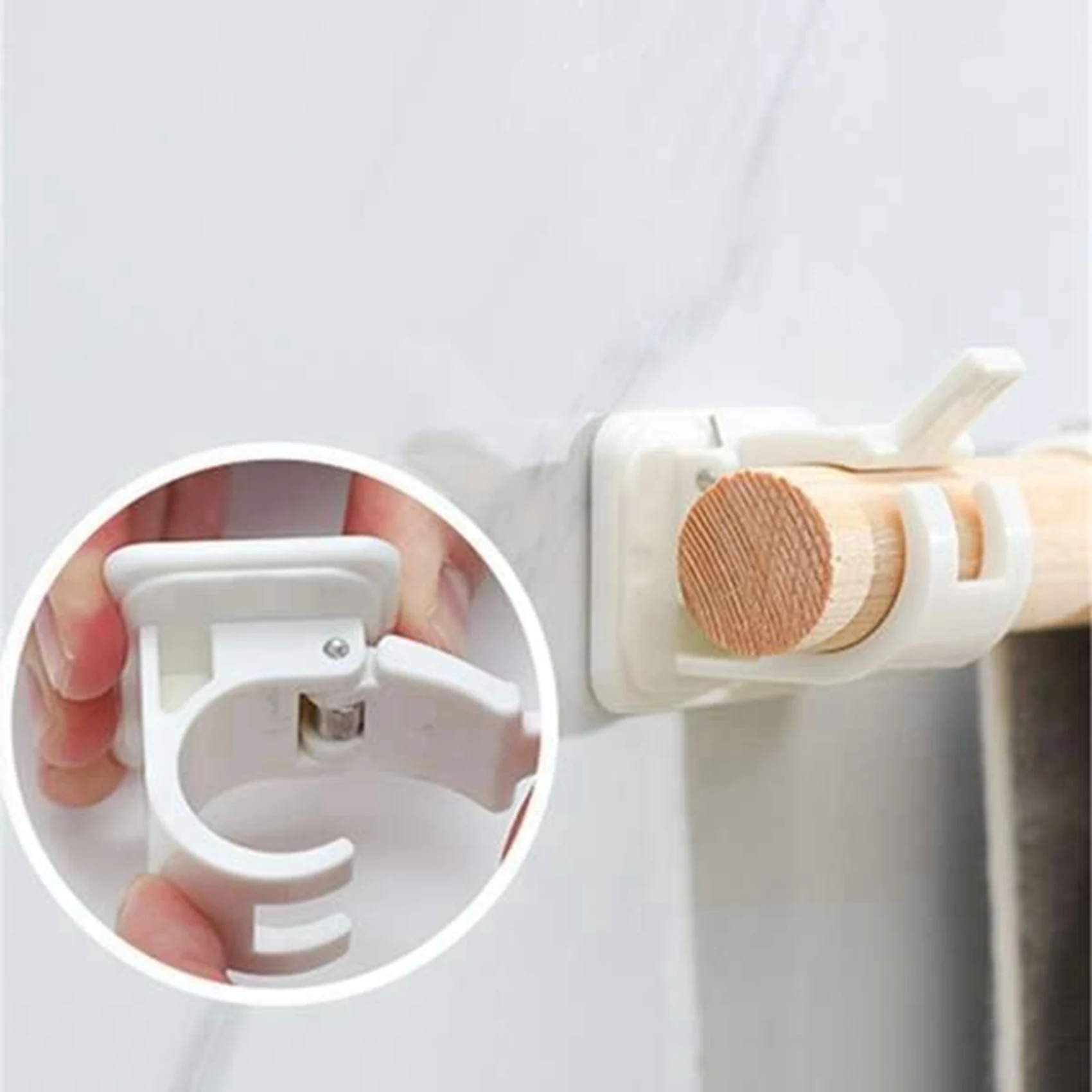 

8Pcs Self-Adhesive Hooks Wall Mounted Curtain Rod Bracket Shower Curtain Rod Fixed Clip Hanging Rack-B51B