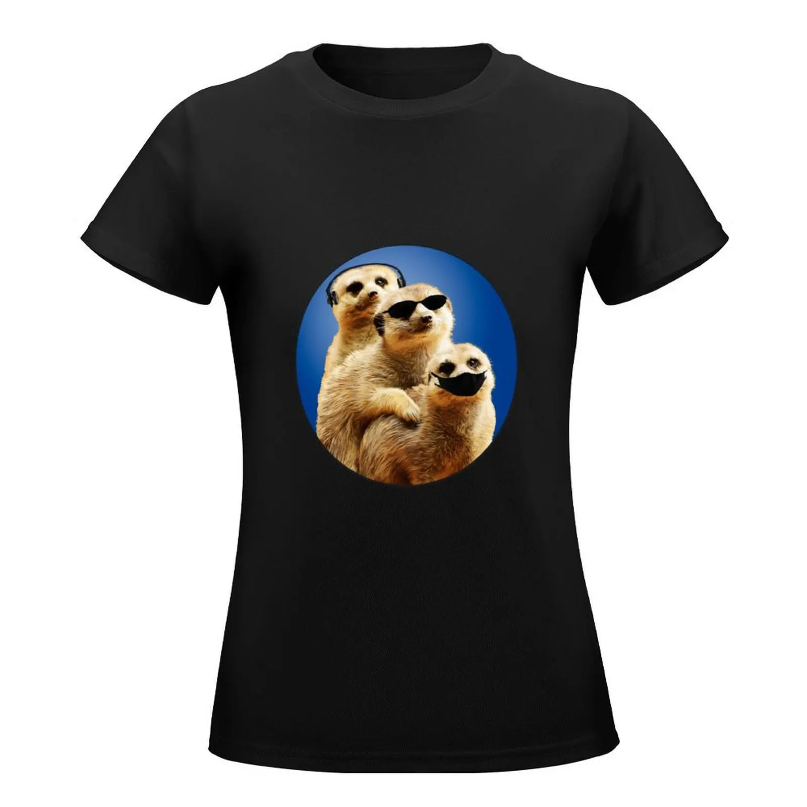 Meerkats here-see-speak no evil T-Shirt hippie clothes summer tops plus size tops funny plain t shirts for Women