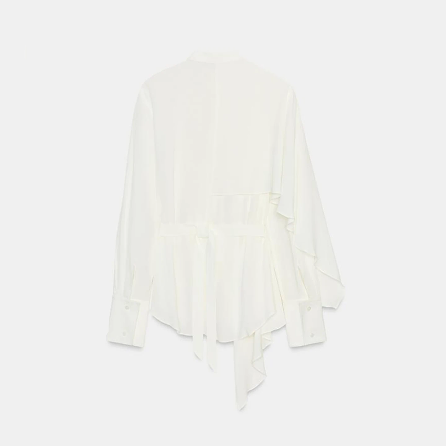 2025 Autumn New Sle Asymmetric Long Sve round Ne Women's Faion Personali irt Z Loose Fit Regular Thin