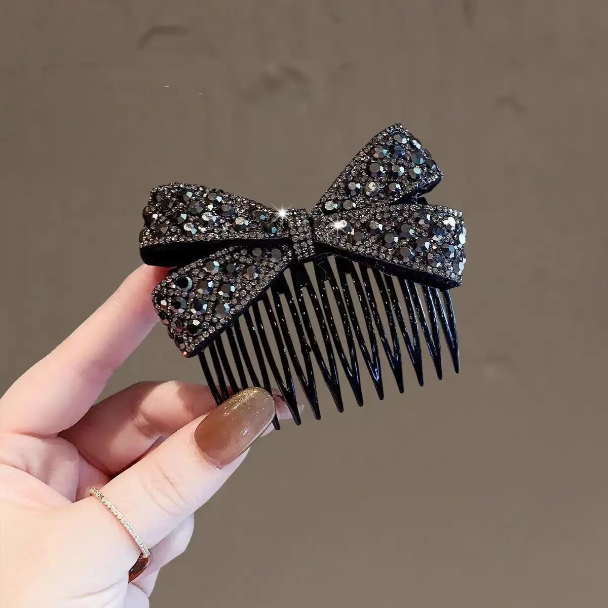 Strass-Schleifenkamm für Ponyfrisuren, Neuer Exquisiter Glitzer-Diamant-Haarkamm für Damen, Hochwertiger Haarkamm für abstehende Haare – Detail 3