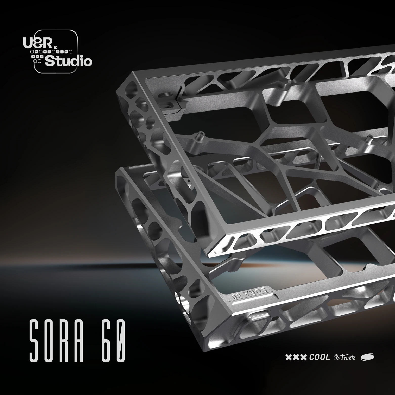 Sora60 Custom CNC Aluminum Keyboard Case Skeleton Ship Shell for Wooting60 HMZ M64 GT60 Gaming Mechanical Keyboard Accessory