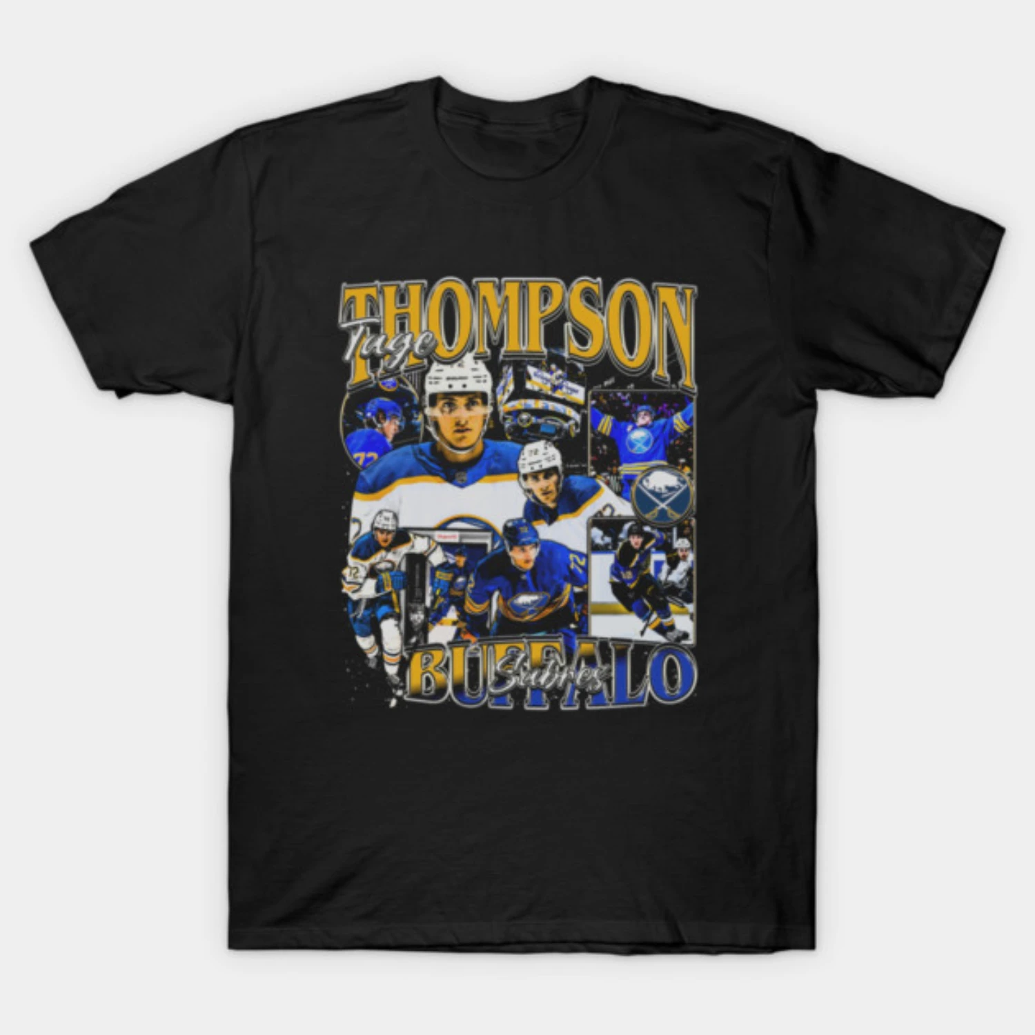 Camiseta de Algodón con Estampado de Hockey de los Buffalo Sabres de Tage Thompson 2026, para Hombre y Mujer, Estilo Retro NHL, Deportiva, Casual, Básica
