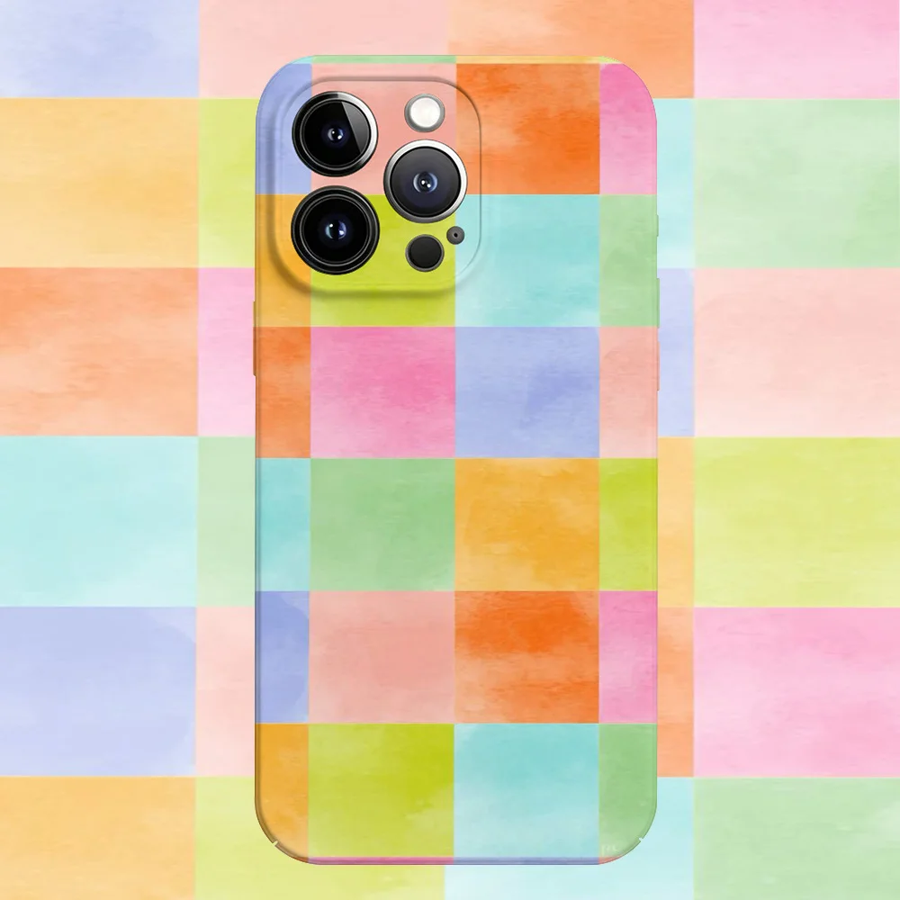 

Colorful checkered Glossy Film Hard Phone Case for Samsung Galaxy A37 A57 A17 A07 A16 A56 A26 A36 A06 A55 A35 A15 A54 A05 A14 5G