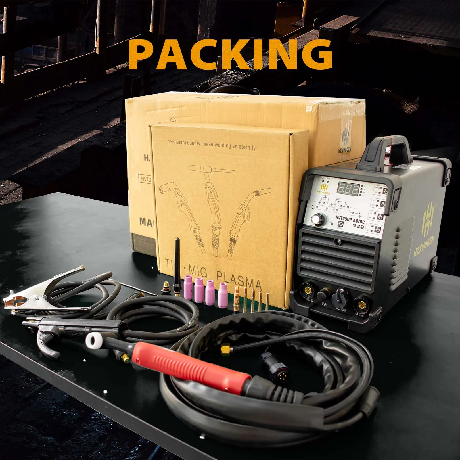 Aluminum Welding Machine HVT250P TIG AC/DC Welder ARC Stick Welder Tools IGBT Inverter soldador With Pulse сварочный аппар