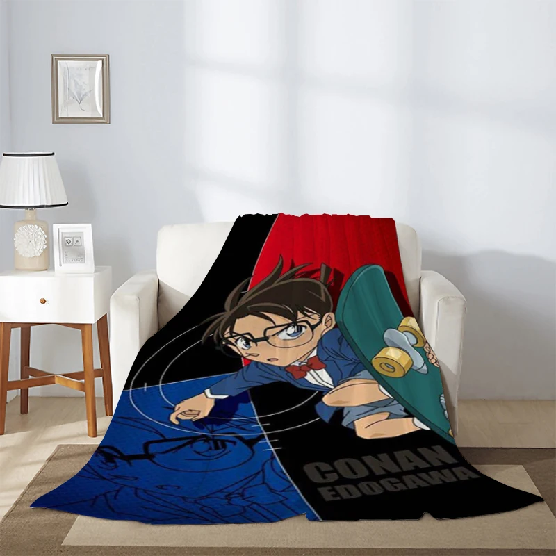 

Anime Blanket Detective Conan Thick Blankets for Winter Classic Comic Microfiber Bedding Knee Sofa Warm Fleece Fluffy Soft Nap