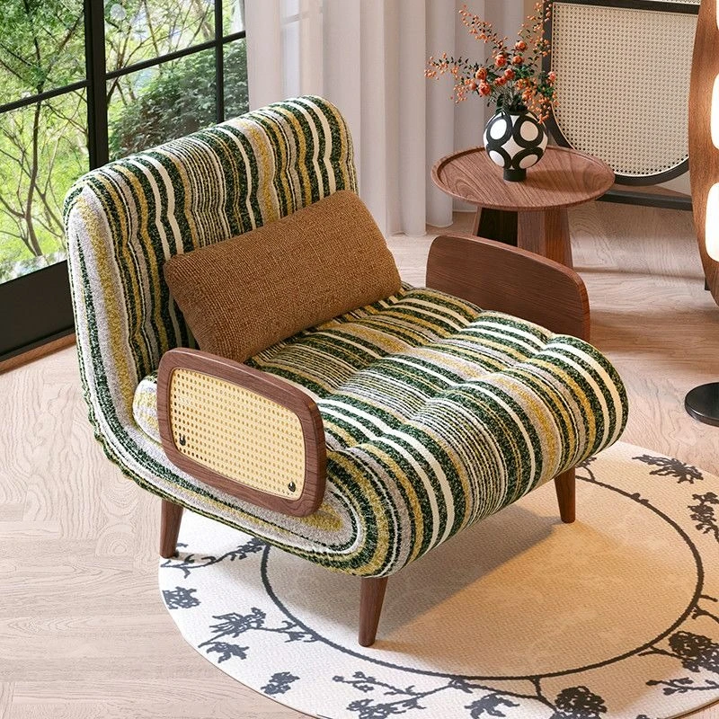 

The sofa bed is folded into one, dual-purpose small apartment living room