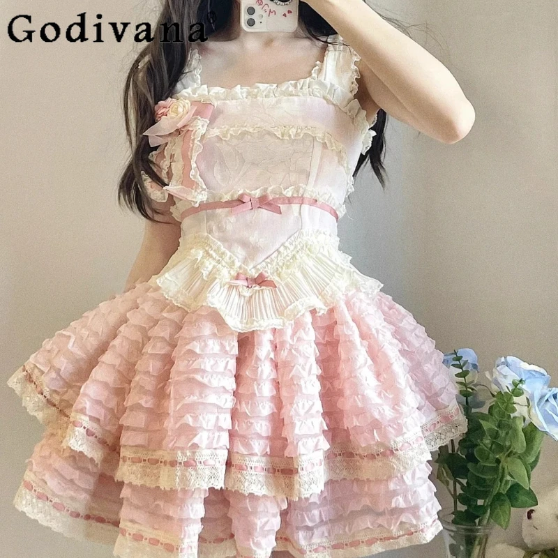 

Lolita Spring Autumn Cosplay Comic Dress Female Ballet Style Exhibition Grown Up Dress Women's Ceremony Short Party Dress