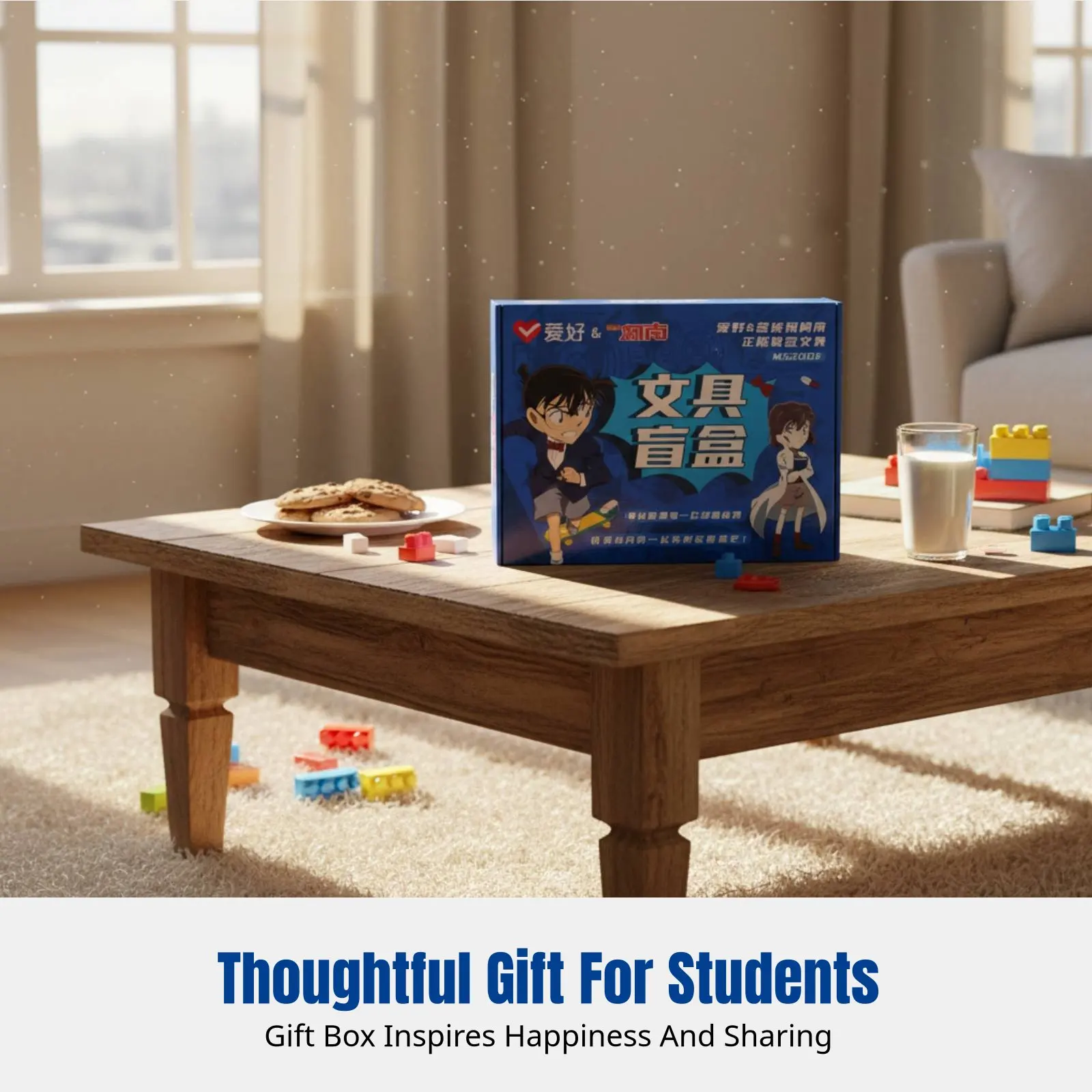 

Detective Conan Stationery Set, Kids School Supplies, Cartoon Gift Box, Surprise Blind Bag, Official Anime Collection
