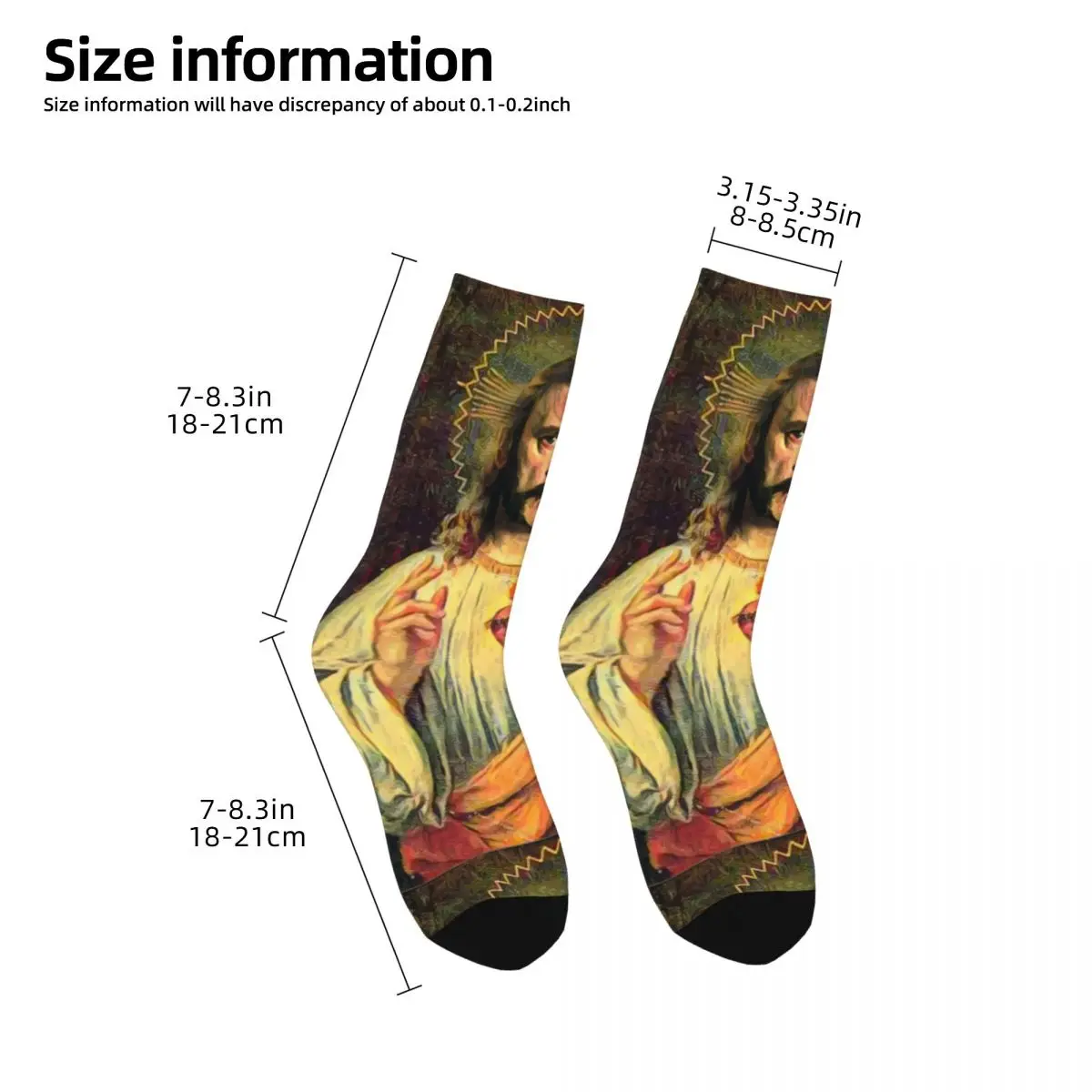 Calcetines de algodón de Saint Lemmy para hombre, medias informales de Jesús, TubeSocks medio, regalo de cumpleaños, novedad