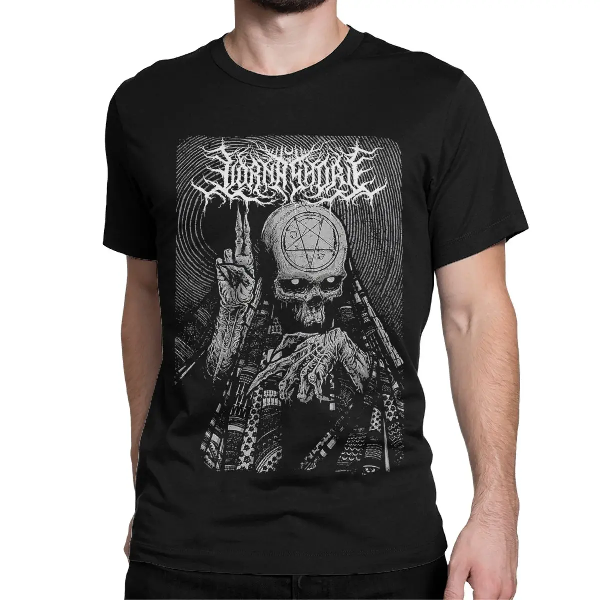 Men Women T-Shirts Lorna Shore Deathcore Skull Cool Cotton Tees Short Sleeve T Shirts Crew Neck Tops Printed