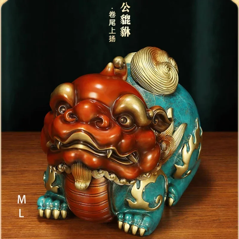 Brass Pixiu Craft Figurine Wealth Ornament Elegant Desktop Decor For Home Living Room Office Business Opening Present Gift